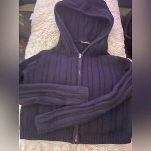 Dark blue Brandy Melville cropped sweater hoodie